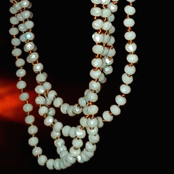 Eternity cream color bead necklace. - Picture 3 of 3